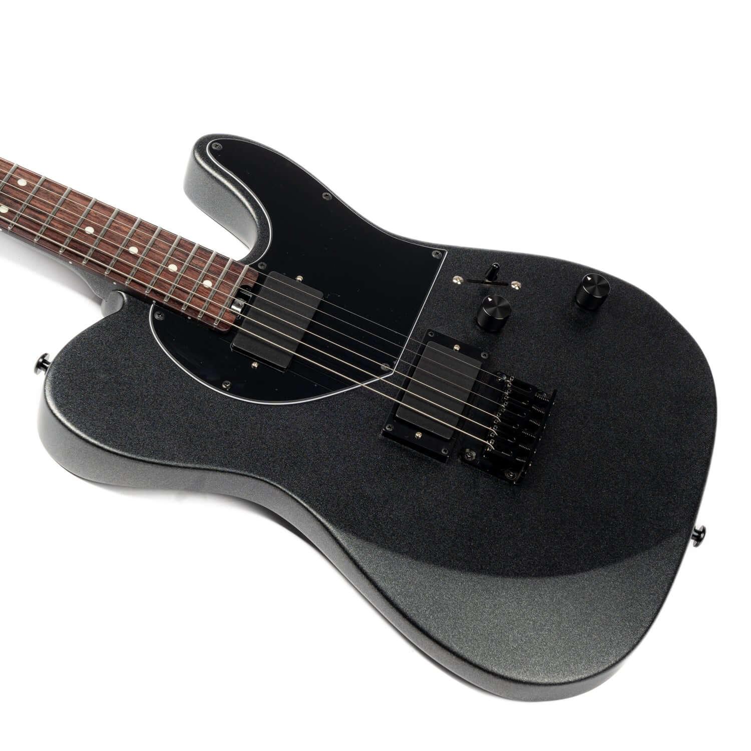 EART Guitars, TL-281, Roasted Canada Maple Neck Rock Metal Electric Guitars, Black - Image 7