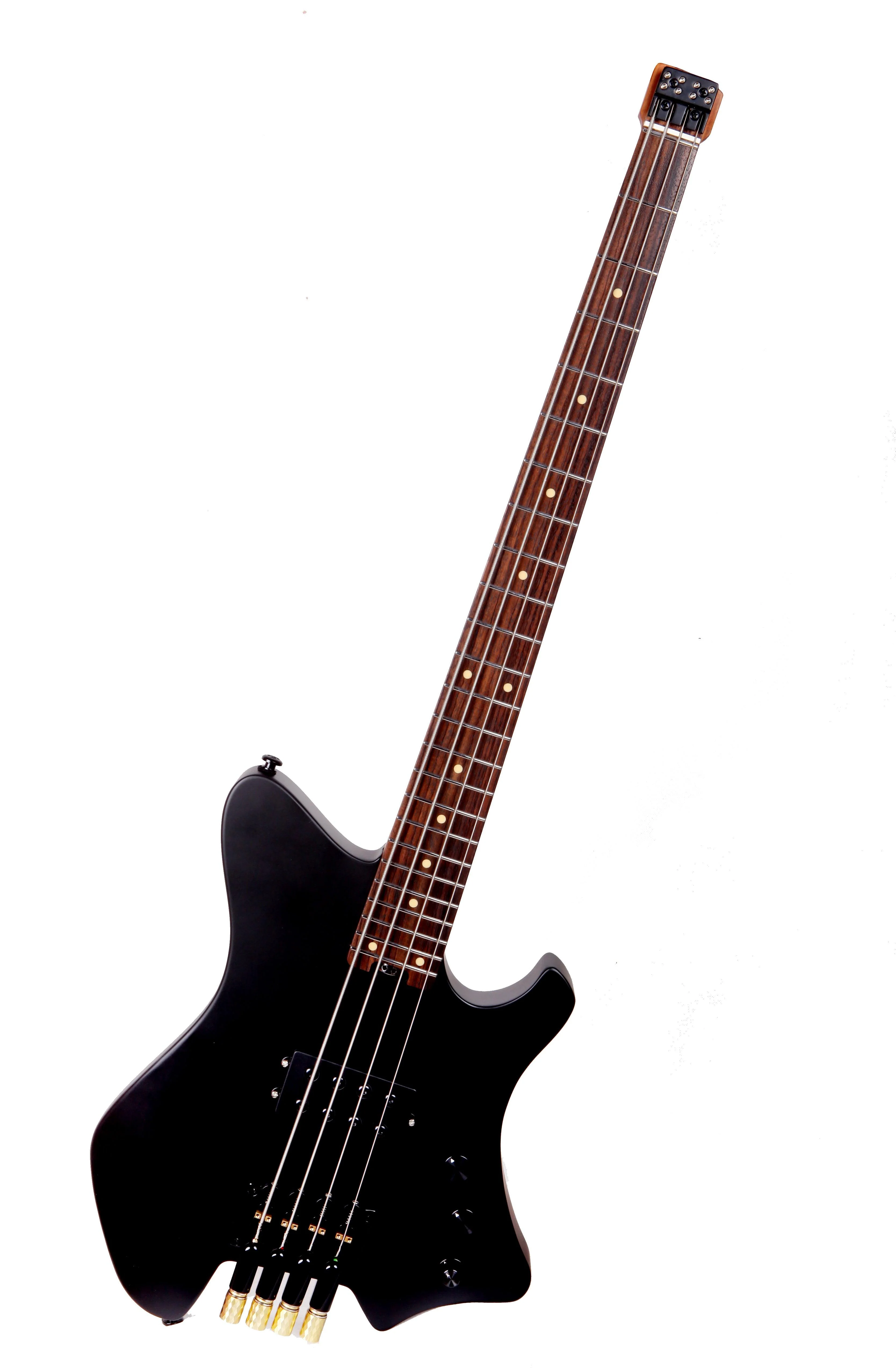 EART Guitars. BW-4 Roasted Bookmatch Mahogany Body 4 Strings Bass, Black, White - Image 10