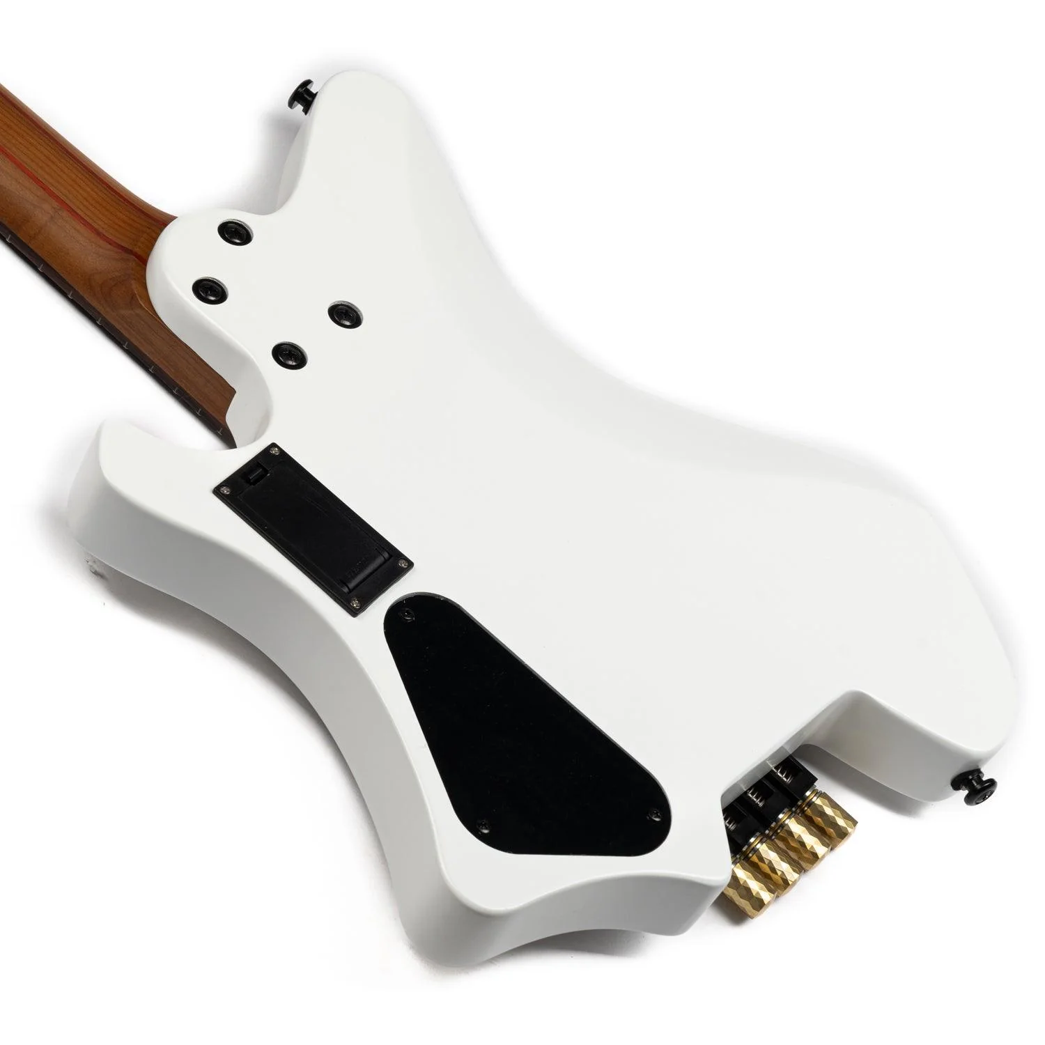 EART Guitars. BW-4 Roasted Bookmatch Mahogany Body 4 Strings Bass, Black, White - Image 8