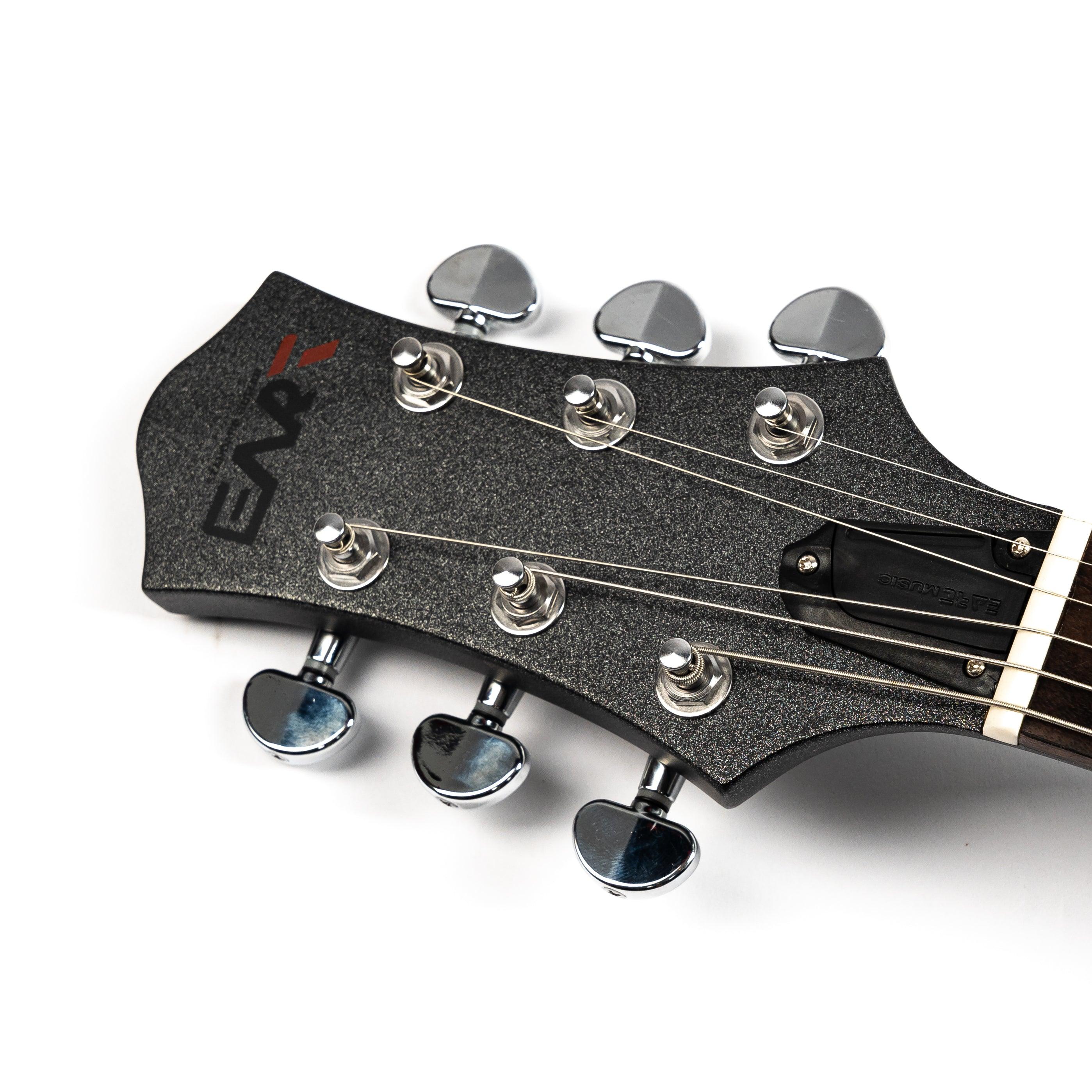 Eart Guitars, EGLP-610, 24.75" Thin Body Roasted Mahogany Electric Guitar, Gunmetal Black - Image 3