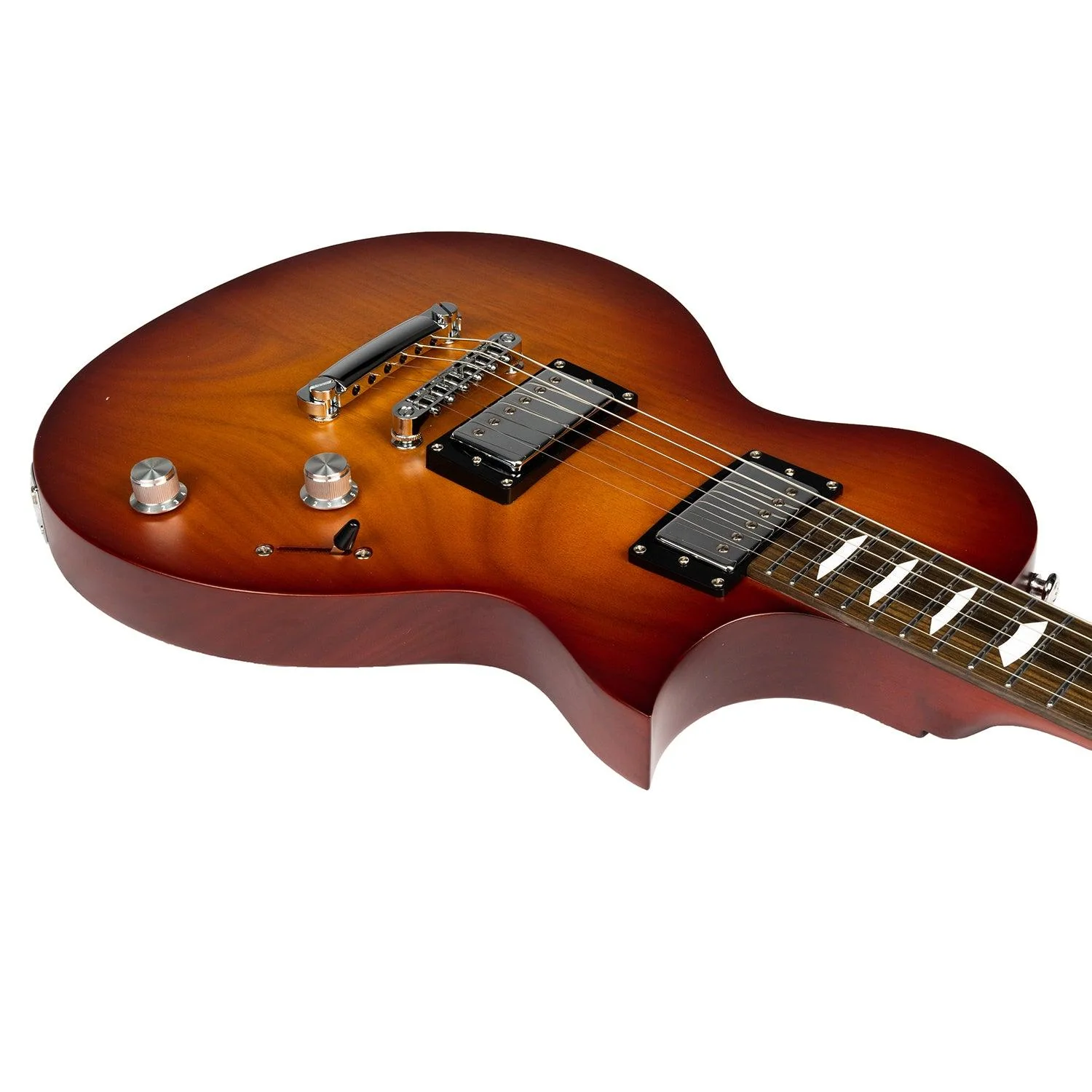 Eart Guitars, EGLP-610, Thin Body Okoume Body 3-Way Switch 1 Tone 1 Volume Electric Guitar, Honey Tea - Image 7